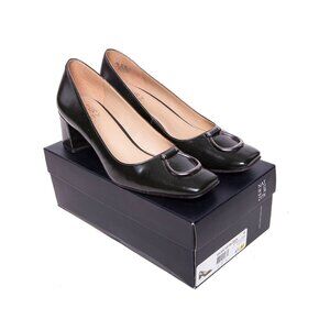 NEW Womens Naturalizer Kalissa Block Heel Pumps Tartan Green US Size 8 1/2 M